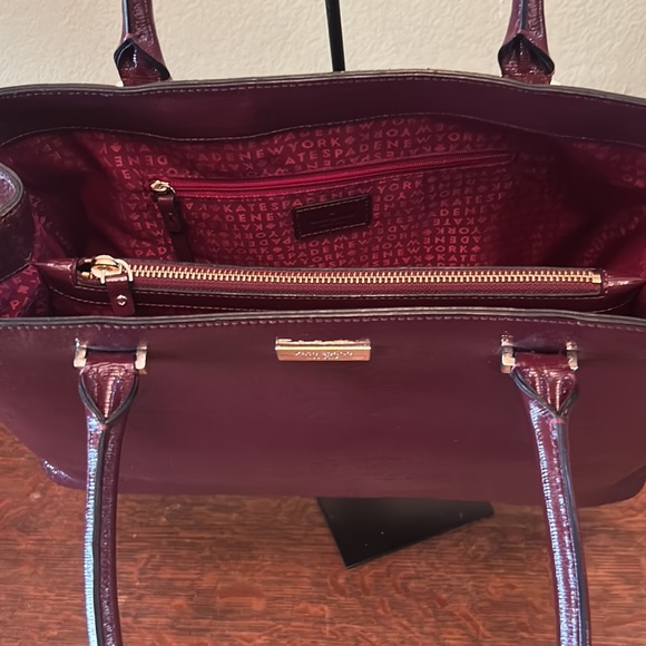 Kate Spade ♠️ New York, Bixby Place Mulled Wine Leather Elena Satchel - Picture 5 of 13